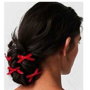 NWT Free People Quincy Red Bow Set